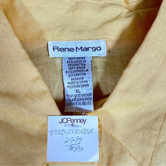 Rene Margo Women’s Button Up Shirt 100% Ramie with Mother of Pearl Buttons Sz XL - Picture 4 of 8
